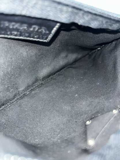 Prada nylon triangle logo mini pouch