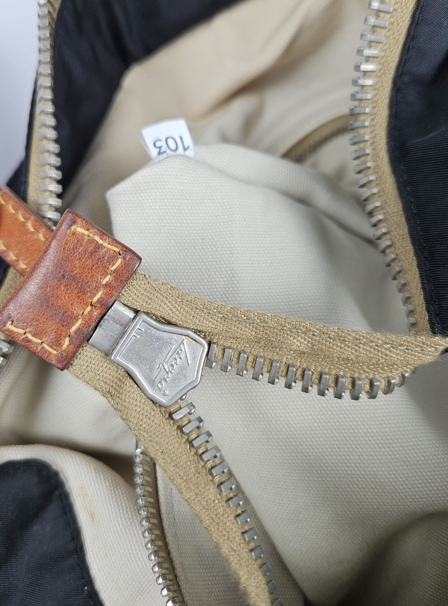 Archive miu miu nylon leather tote bag with cargo pockets