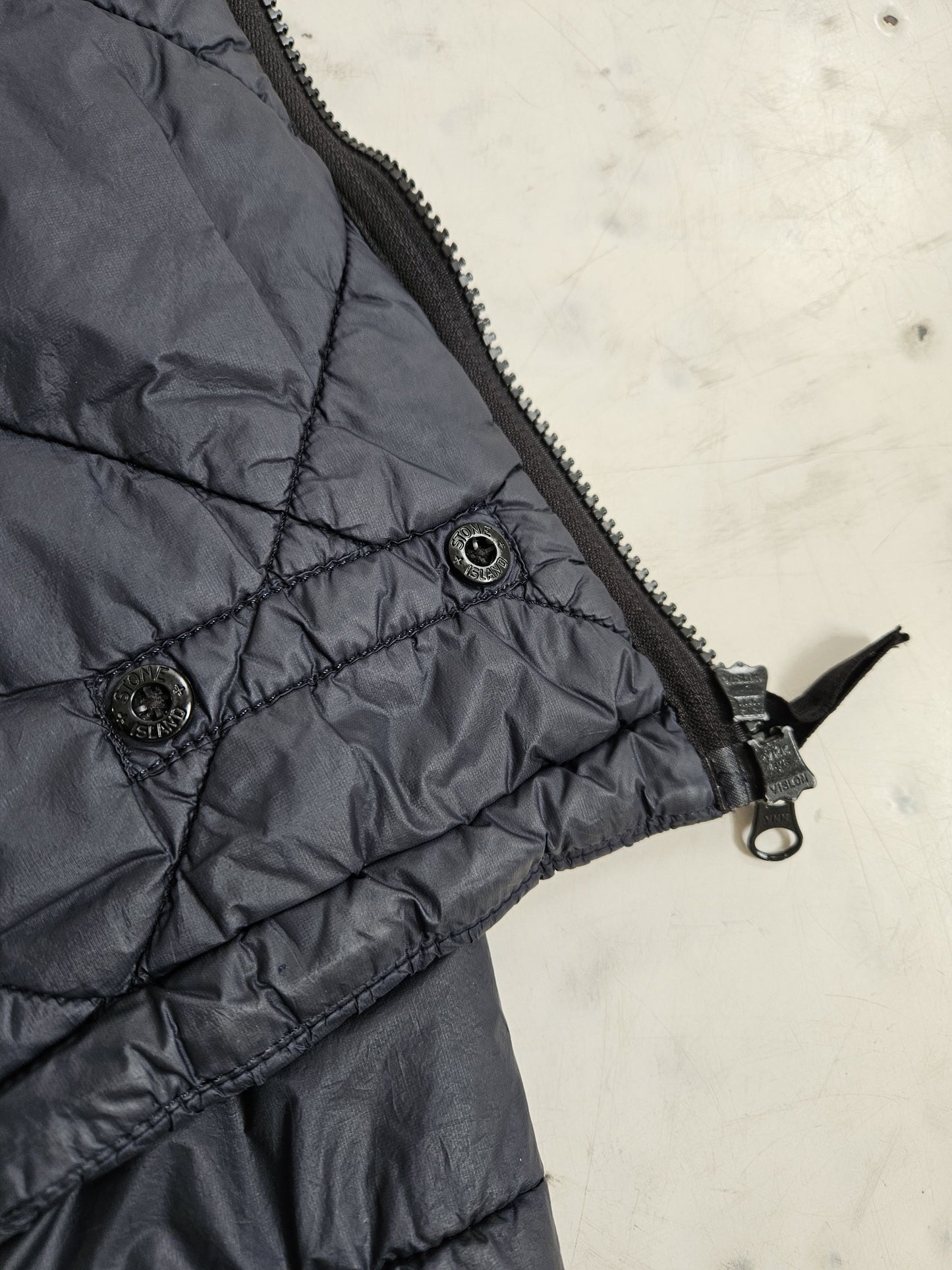 Stone Island garment dyed quilted micro yarn light down jacket