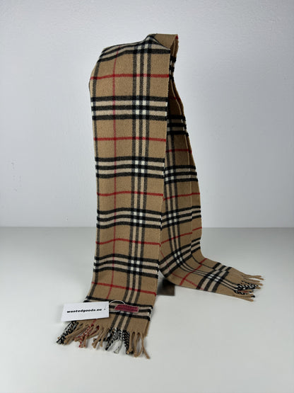 Vintage Burberry nova check merino wool and cashmere scarf