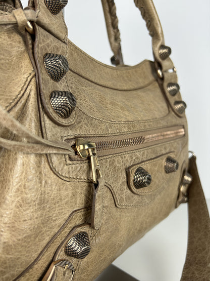Balenciaga giant hardware city bag in beige