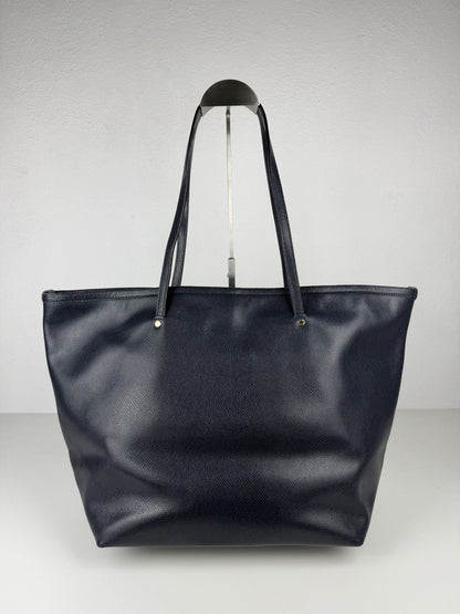 Coach crossgrain leather taxi tote dark navy