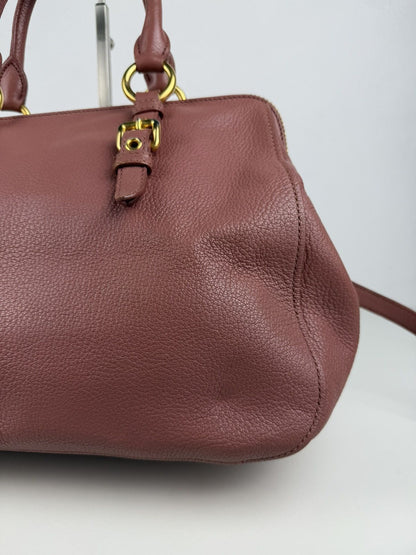 Miu Miu madras leather mini bowling bag