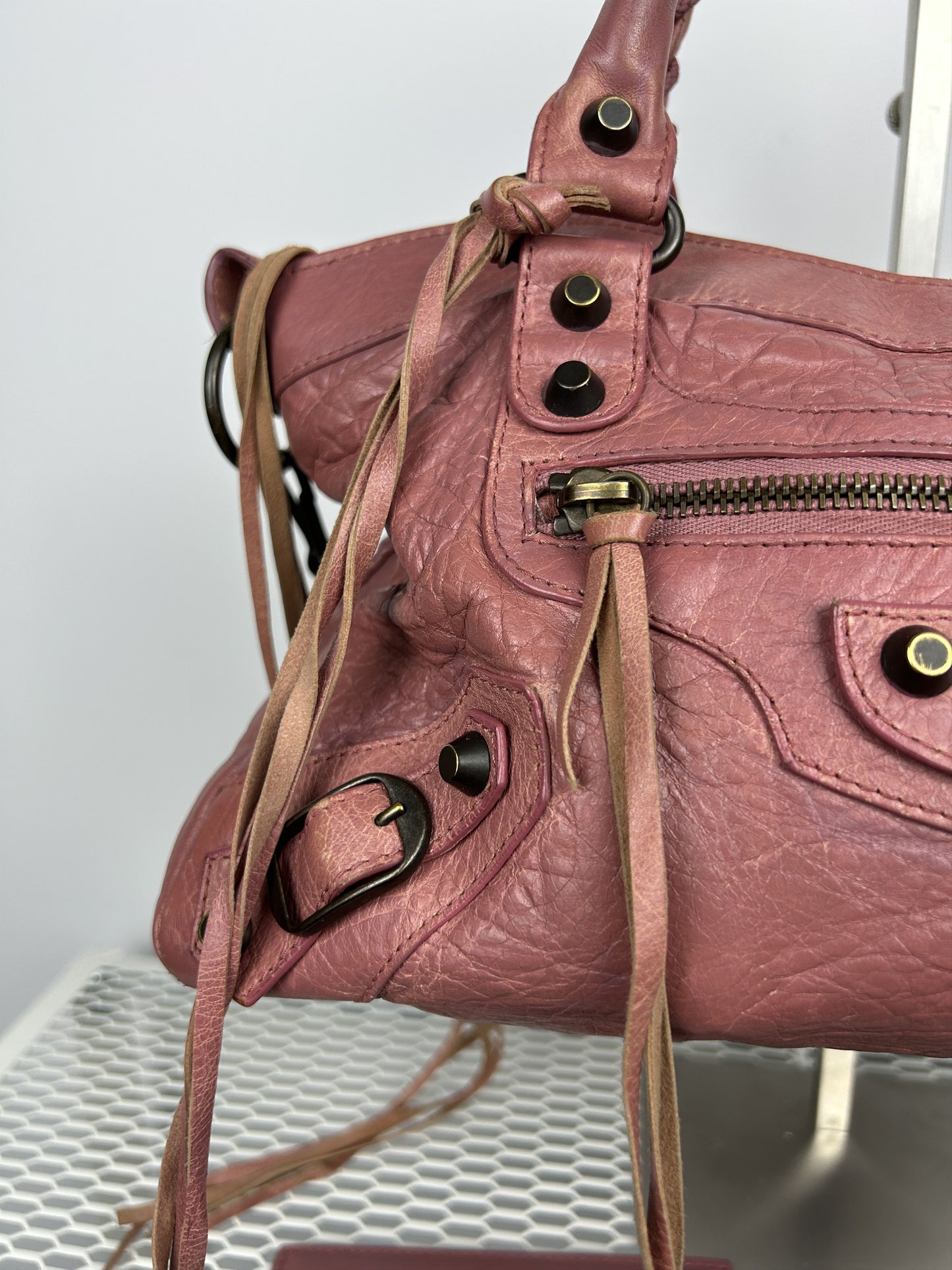 Balenciaga first bag in dusty pink