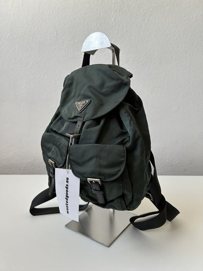 Vintage 90s Prada nylon triangle logo small cargo backpack