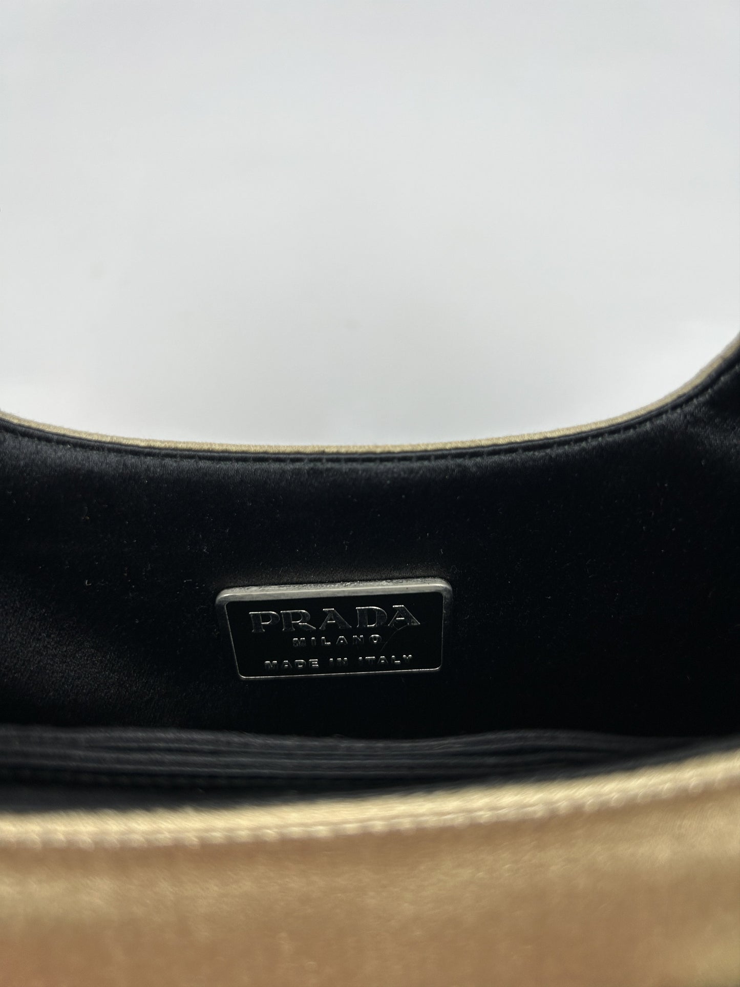 Prada triangle logo velvet plastic handle mini tote bag