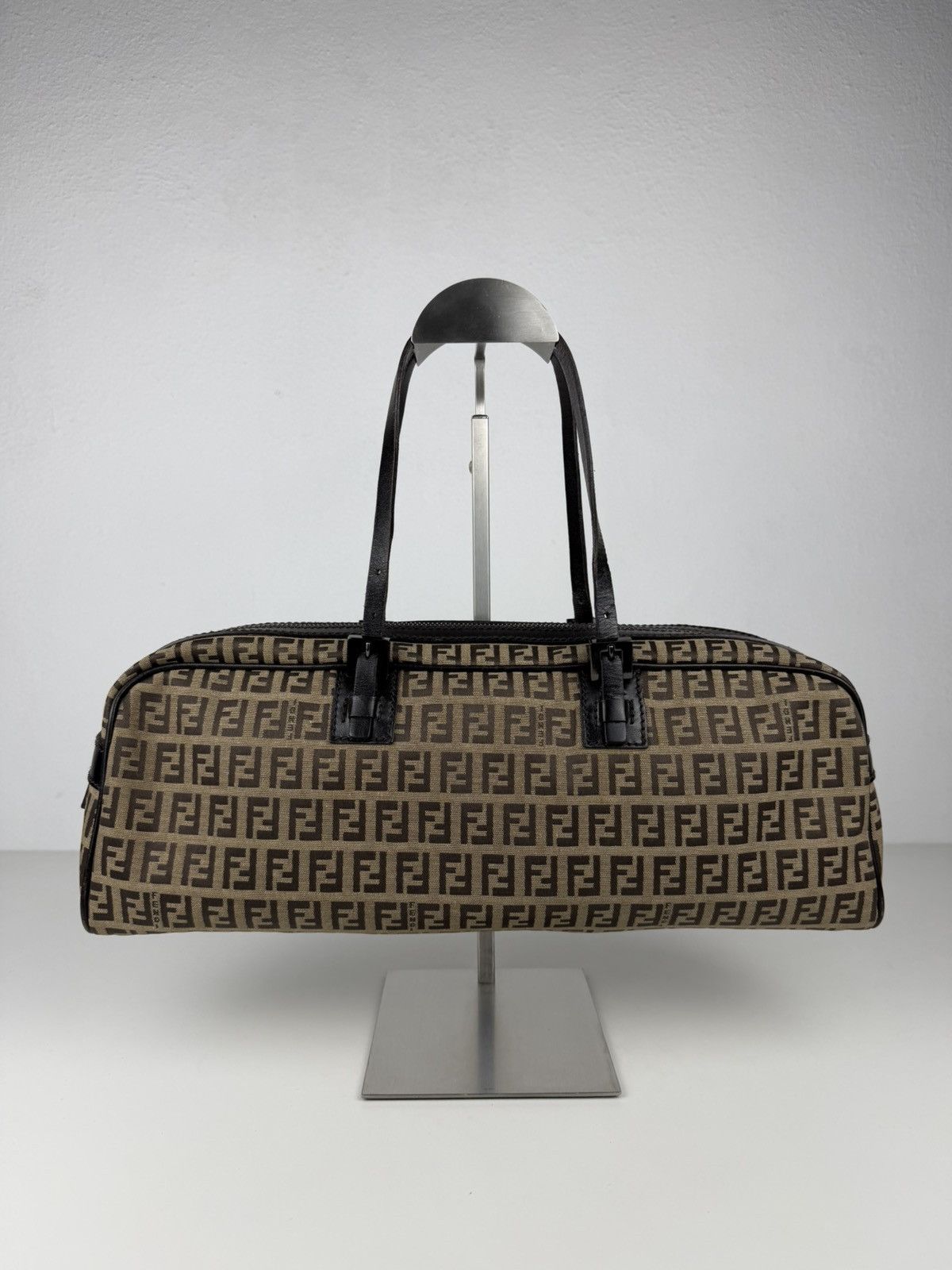Fendi zucchino monogram canvas mini bowling bag