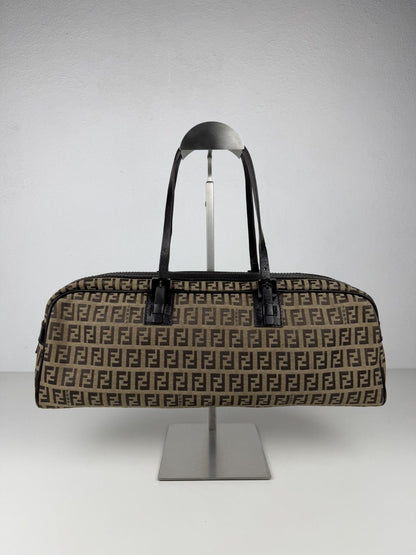 Fendi zucchino monogram canvas mini bowling bag