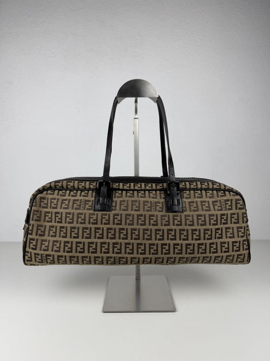 Fendi zucchino monogram canvas mini bowling bag