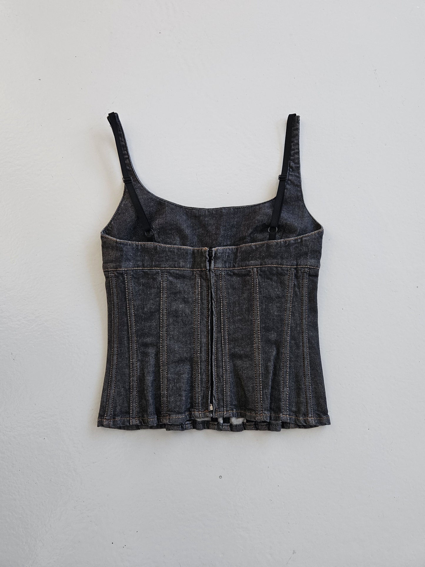 Archive y2k Dolce gabbana denim pleated corset top