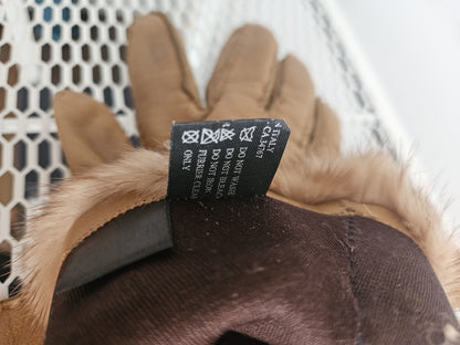 Prada lambskin and mink fur gloves