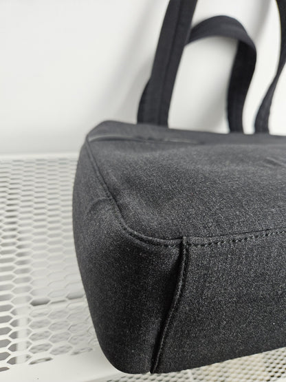 Archive AW1999 prada sport black tab wool and nylon tote bag