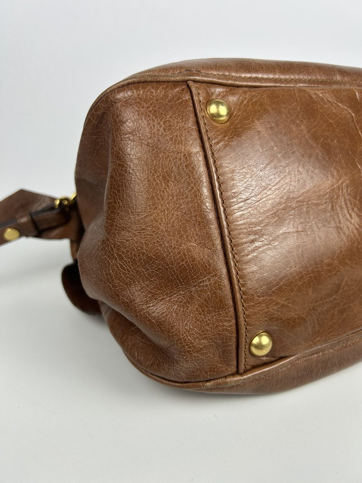 Miu miu mini bow bag in brown