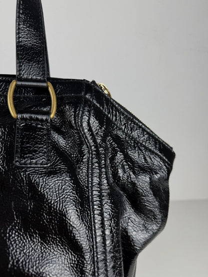 SS2009 YSL Rive Gauche sac downtown patent leather tote bag