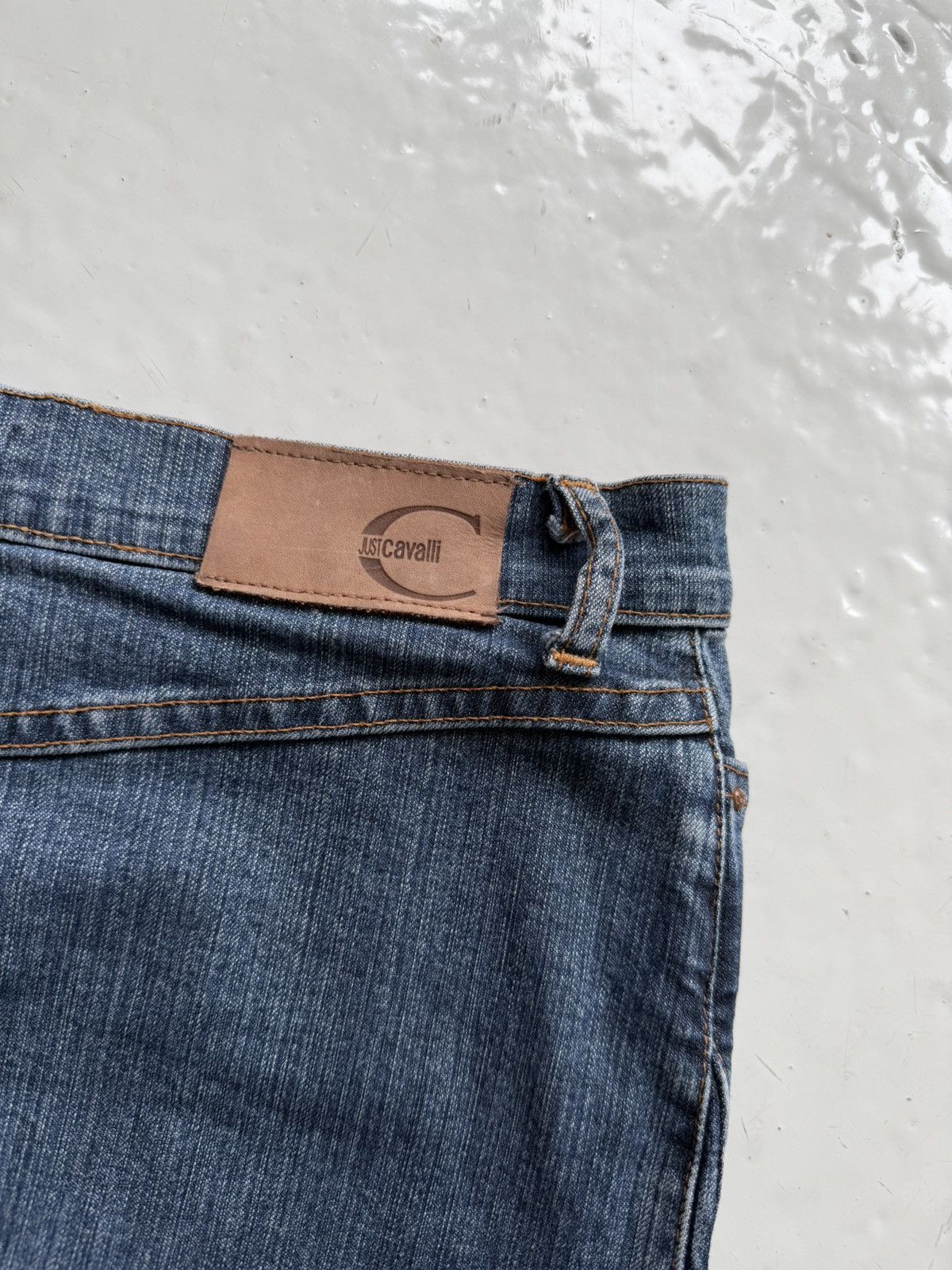 Just Cavalli y2k washed denim pencil skirt