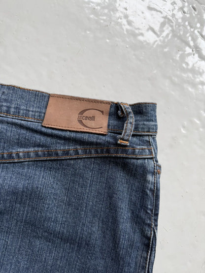 Just Cavalli y2k washed denim pencil skirt