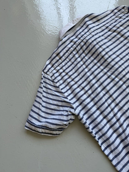 Burberry black label striped short sleeve shirt