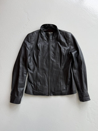Vintage leather biker jacket