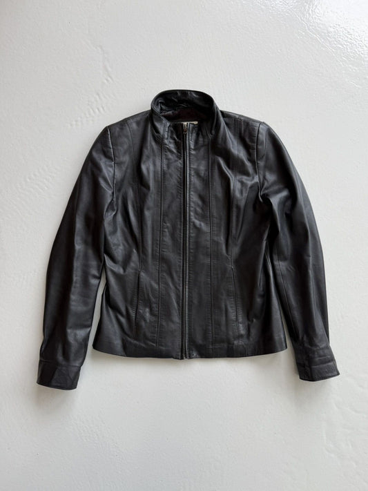 Vintage leather biker jacket