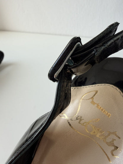 Christian Louboutin Rolande patent leather slingback pumps