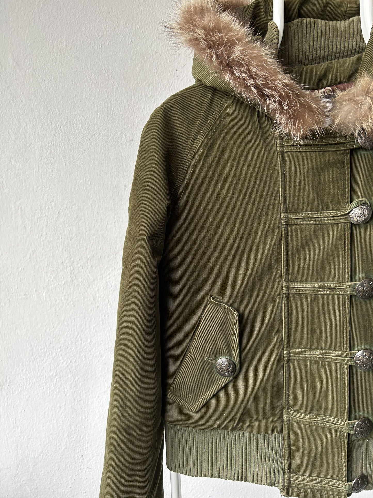 Archive y2k Dolce Gabbana corduroy hooded bomber