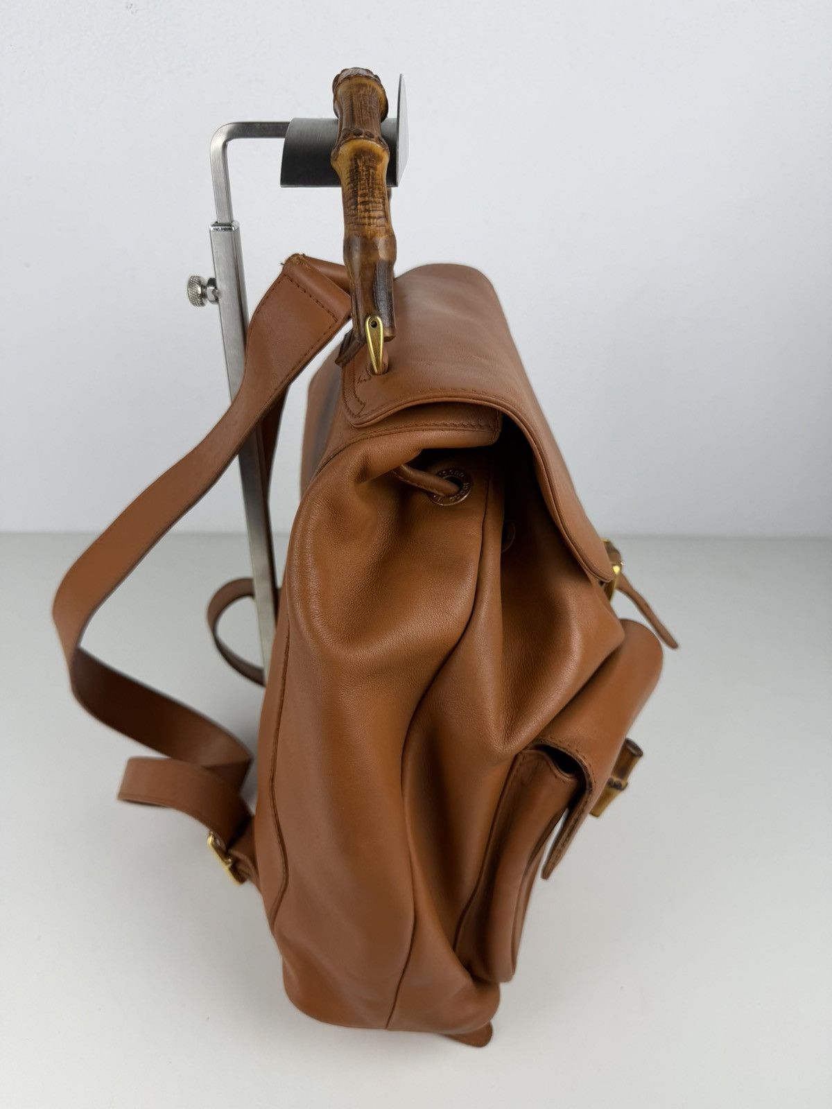 Vintage 80s Gucci bamboo cargo backpack