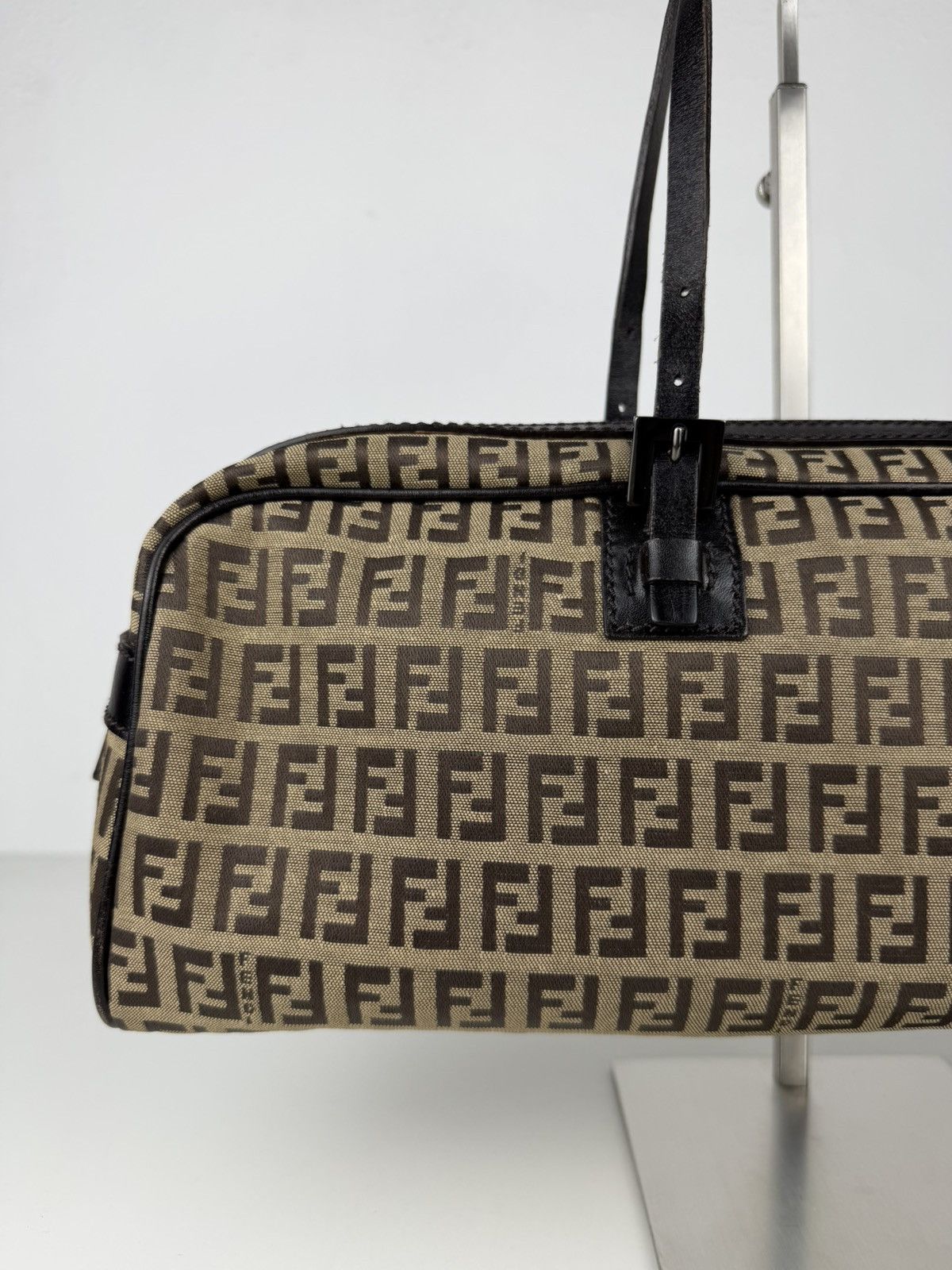Fendi zucchino monogram canvas mini bowling bag