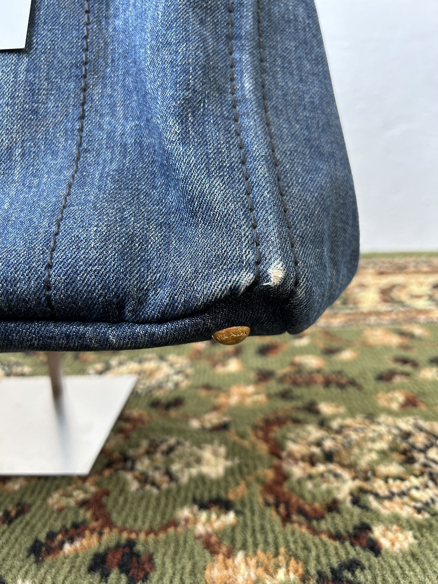 Prada Canapa denim handbag large size