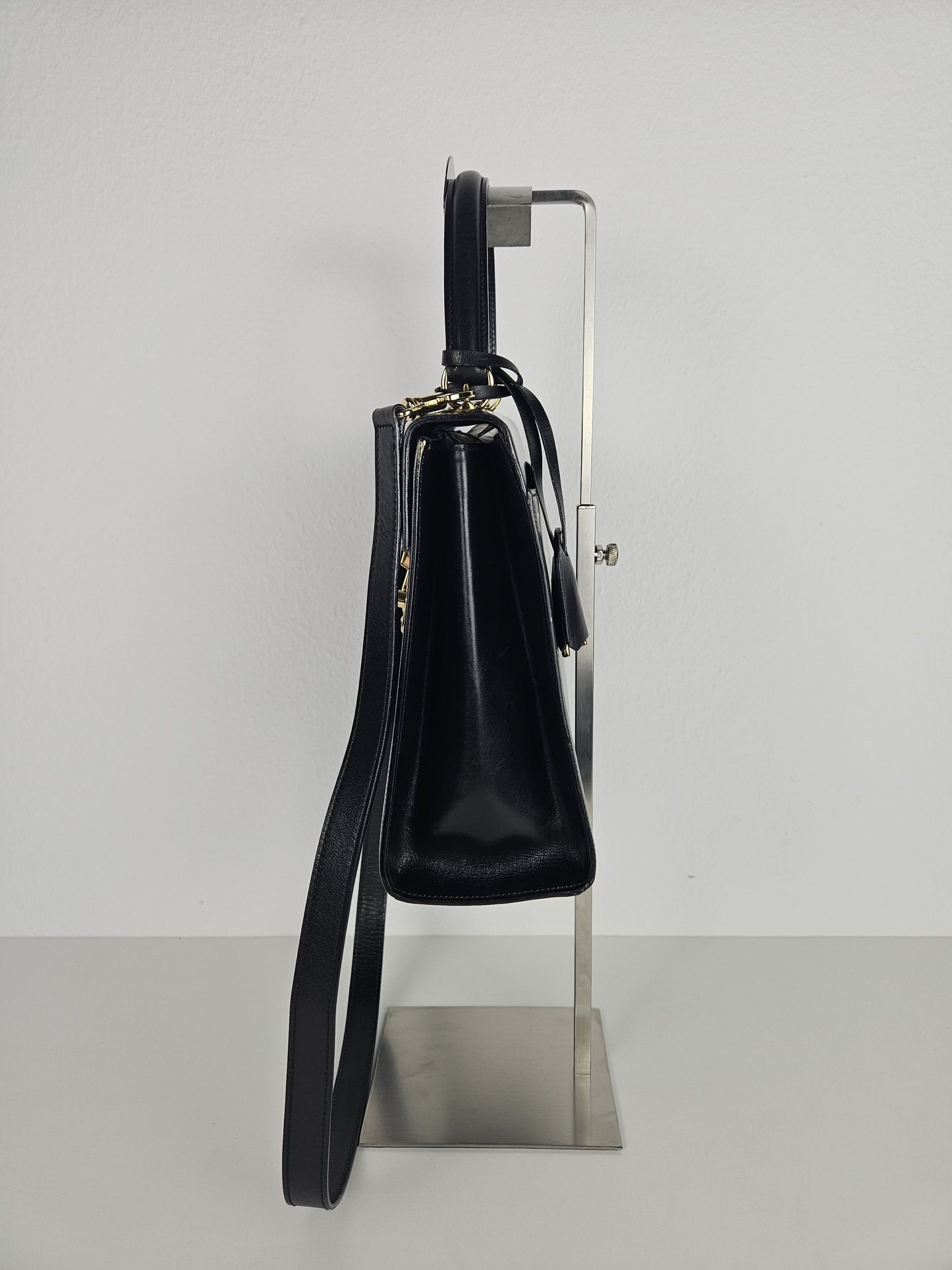 Vintage 80s Gucci lady lock box leather handbag