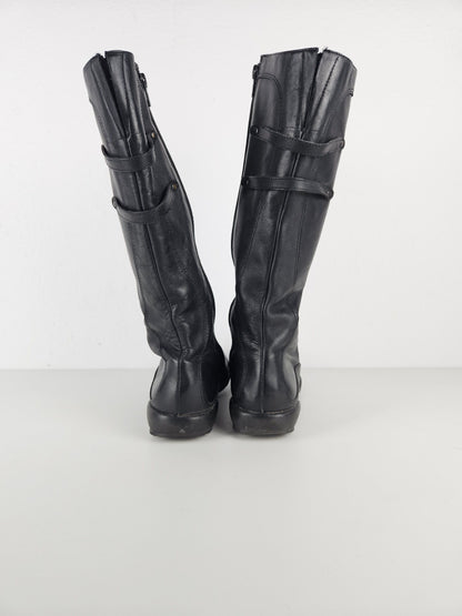 Vintage y2k avant garde leather biker boots