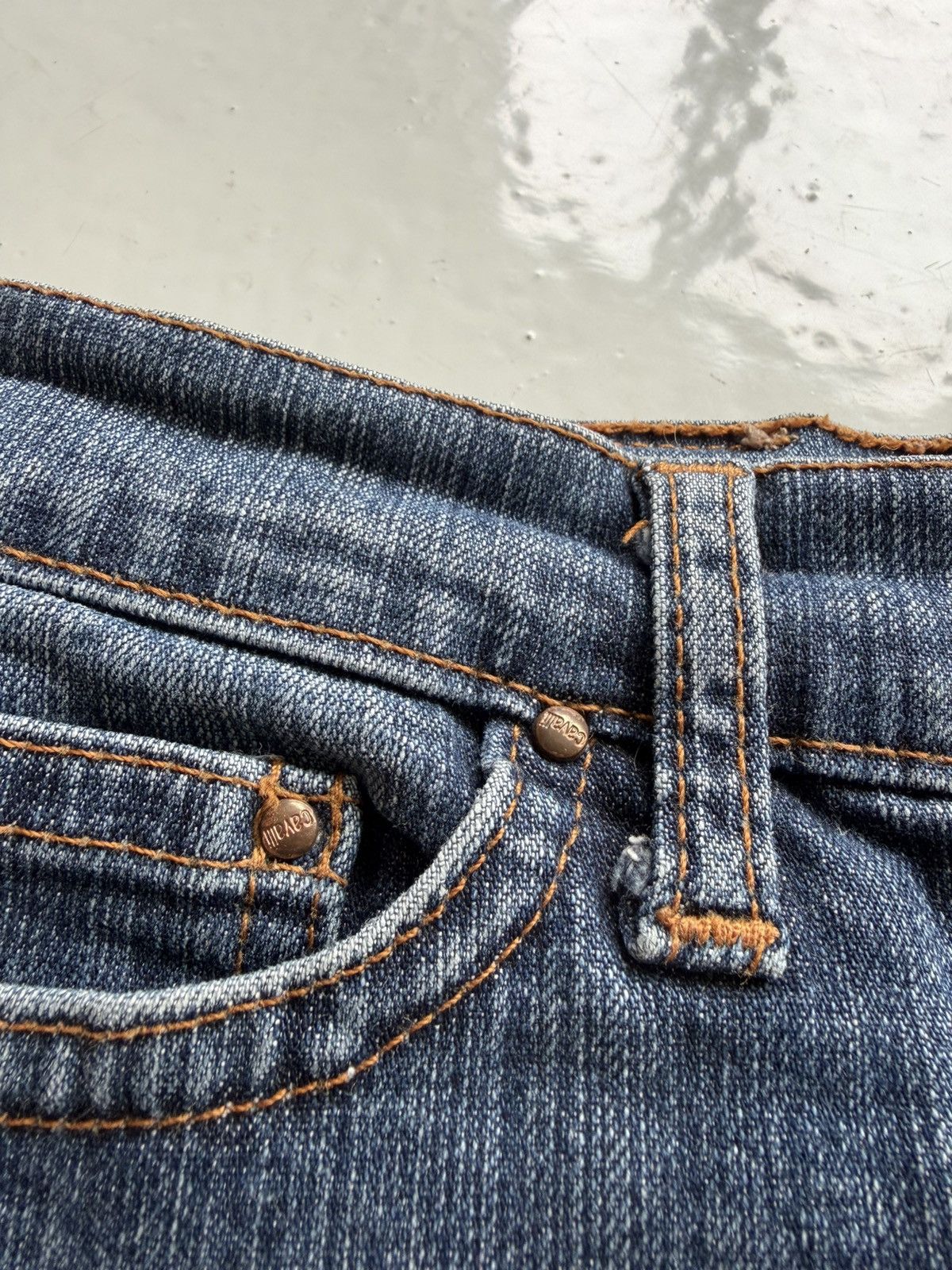 Just Cavalli y2k washed denim pencil skirt