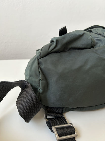 Vintage 90s Prada nylon triangle logo small cargo backpack