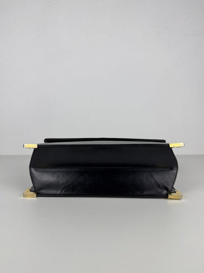 Vintage 70s Dior box calf leather shoulder bag