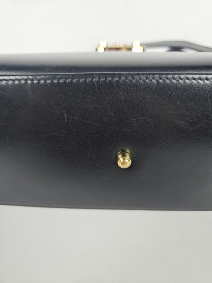 Vintage 80s Gucci lady lock box leather handbag