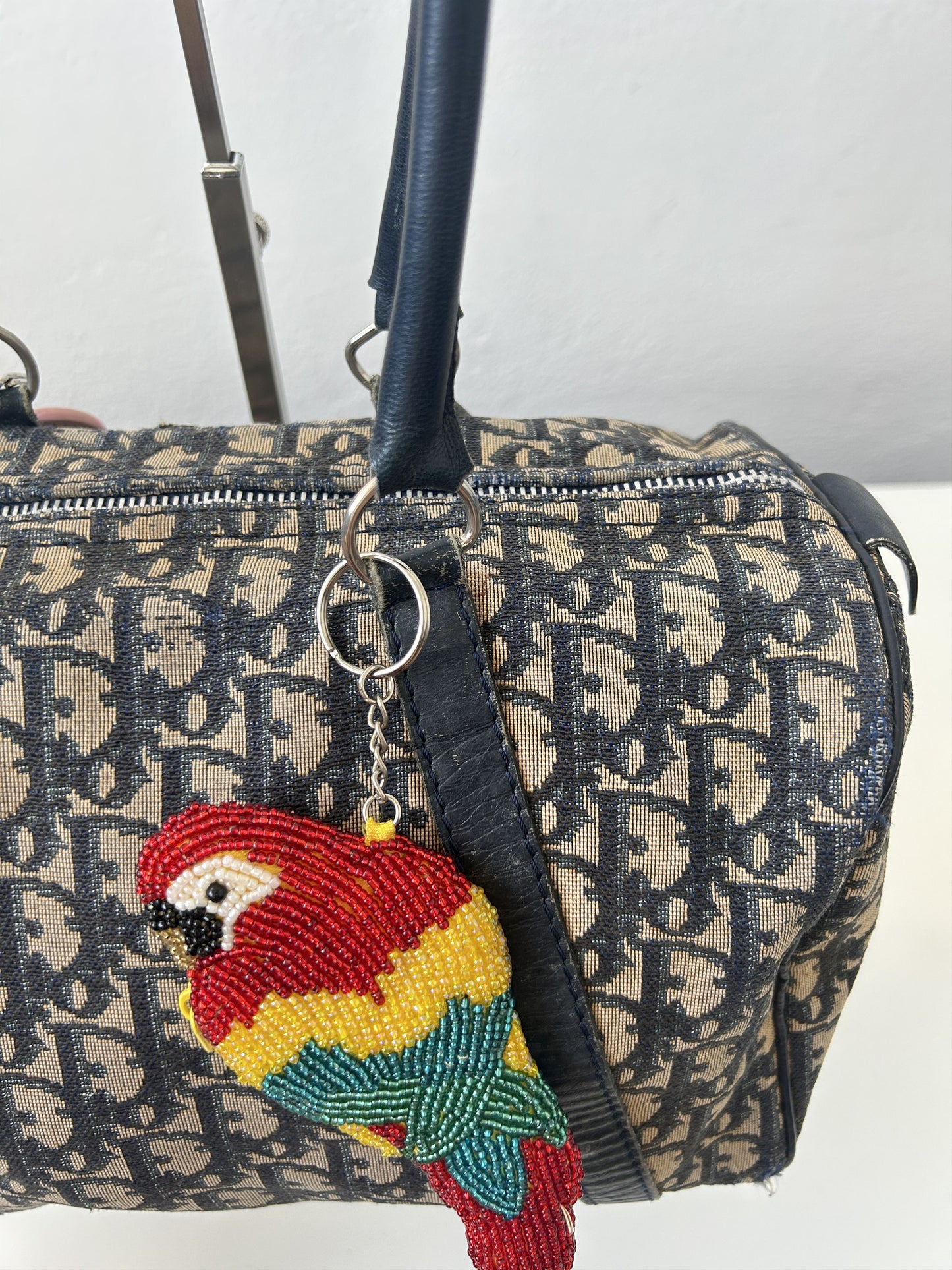 Vintage 80s customised Dior trotter oblique monogram canvas mini bowling bag