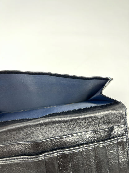 Dior flight monogram canvas and leather long trifold wallet