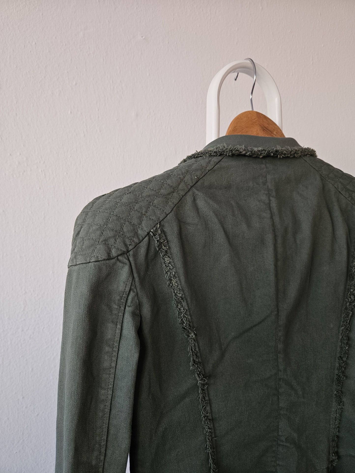 Pierre Balmain raw edge double breasted napoleon coat