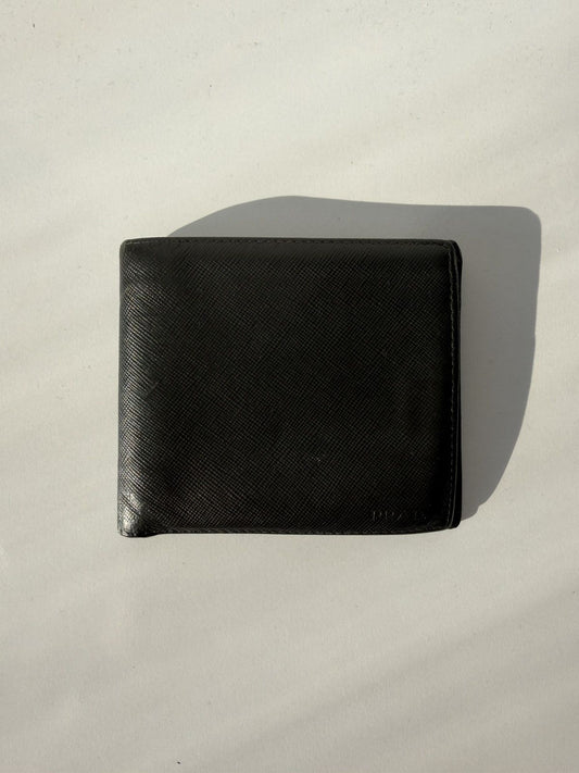 Prada saffiano leather bifold wallet