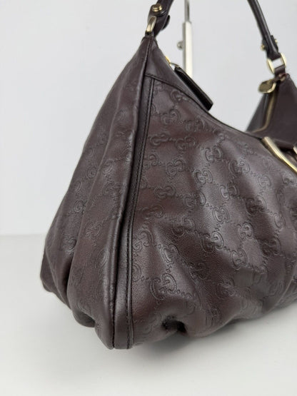 Gucci Abbey d-ring large guccissima leather monogram handbag