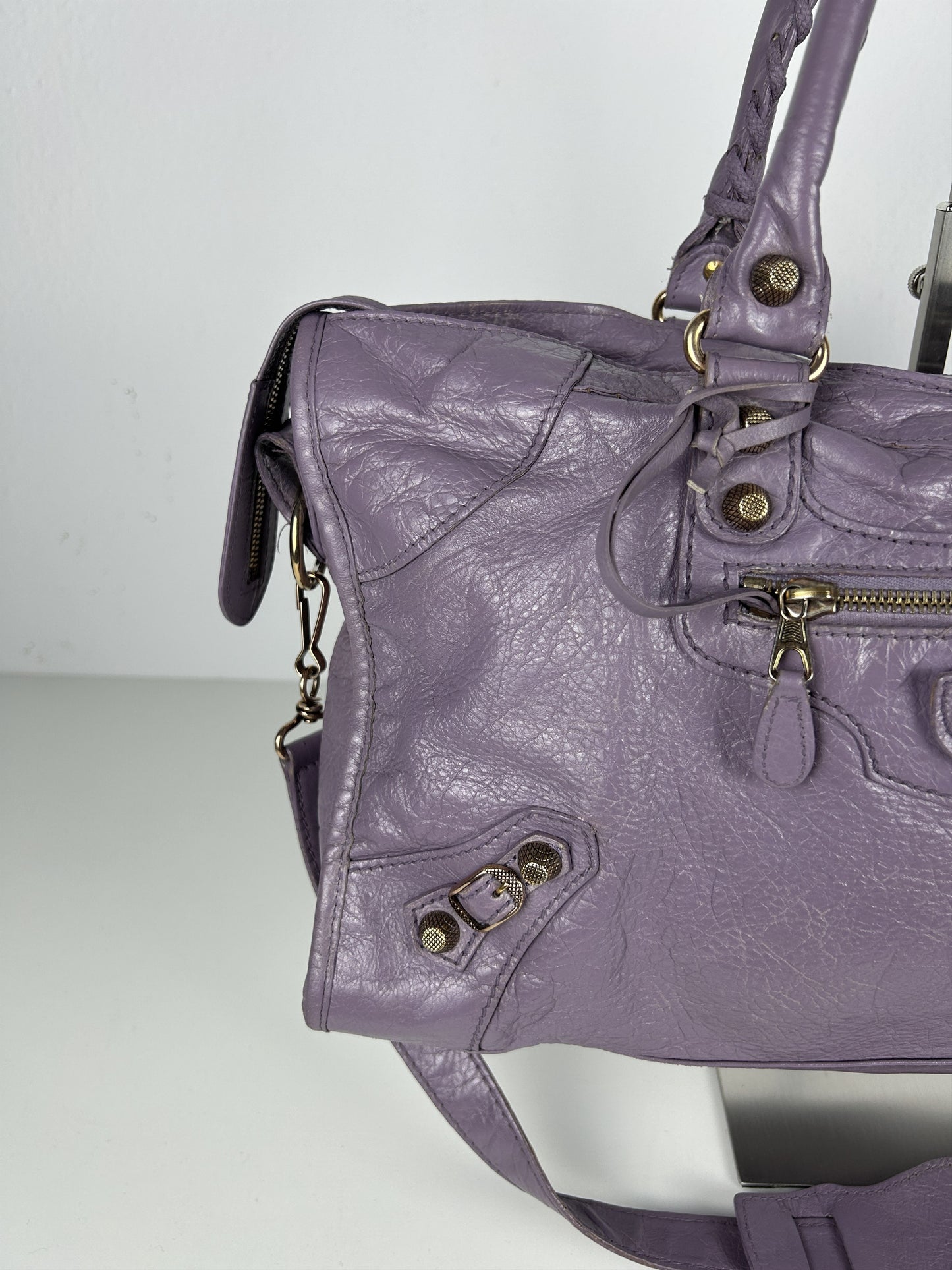 Balenciaga part time giant hardware city bag in lilac