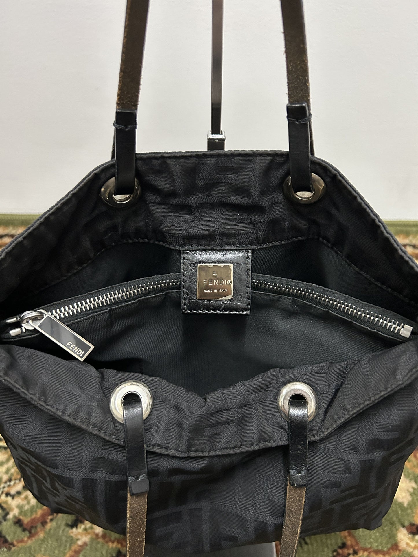 Vintage y2k fendi ff zucchino monogram tote bag