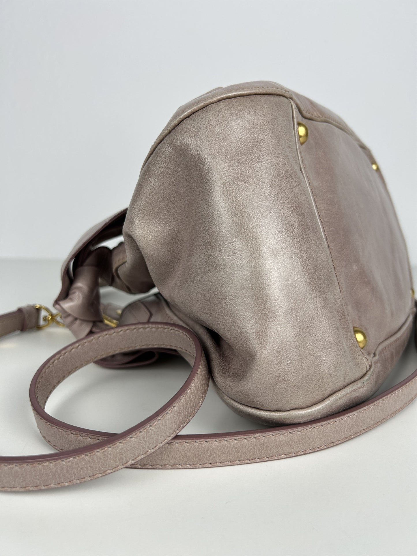 Miu miu mini bow bag in dusty pink