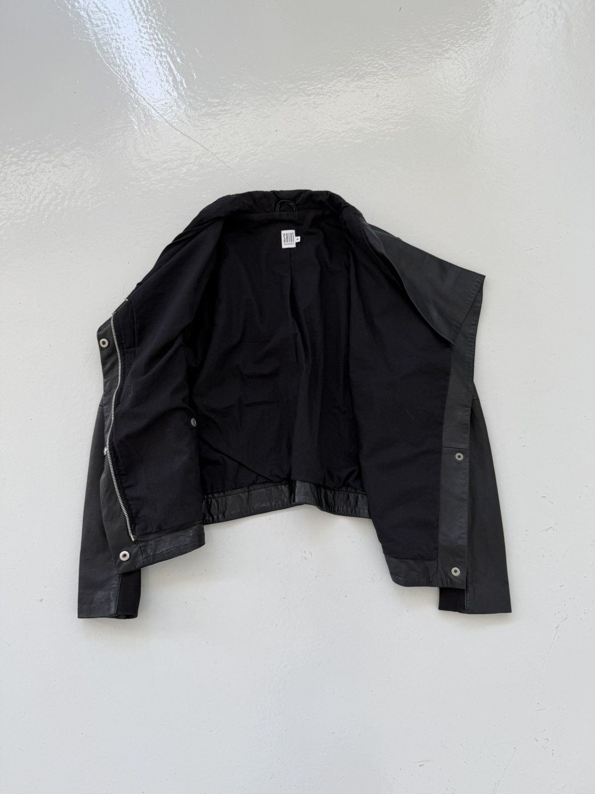 Vintage Saint Tropez asymmetrical leather jacket
