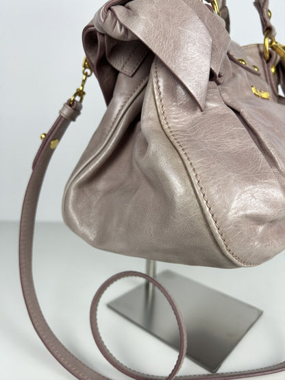 Miu miu mini bow bag in dusty pink