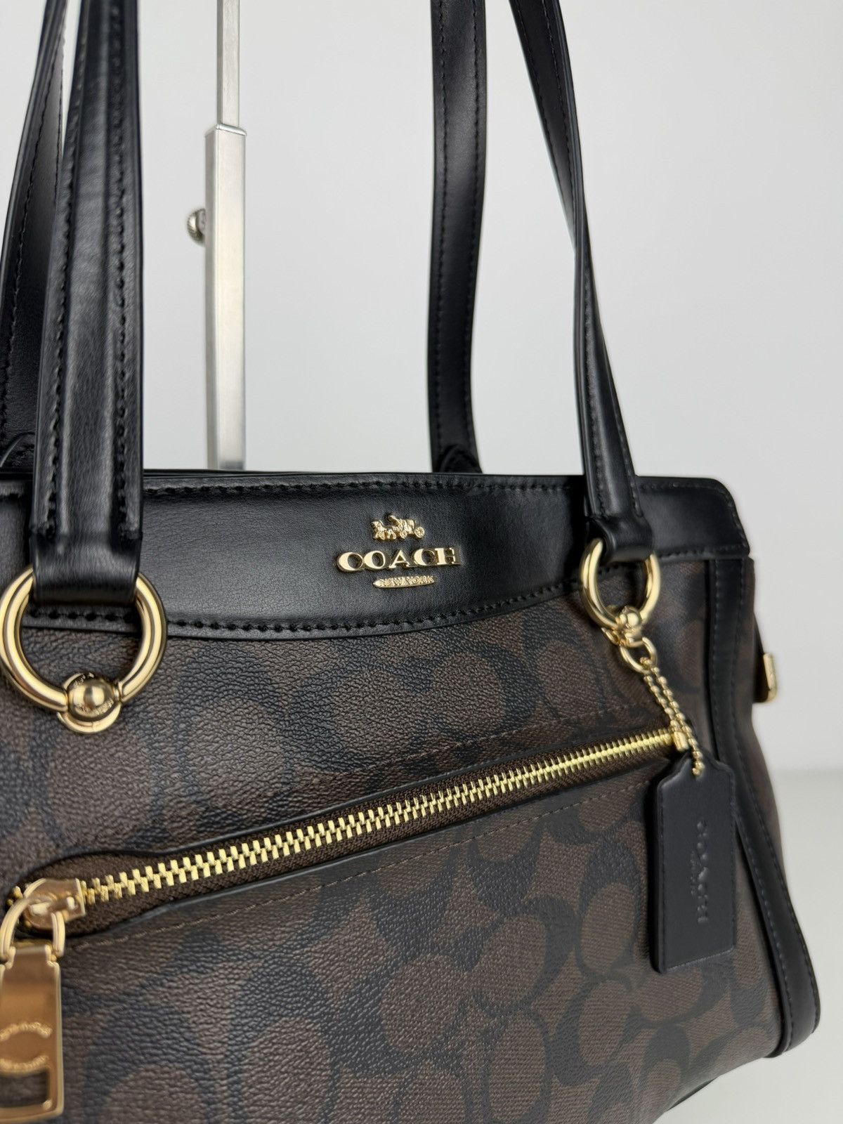 Coach kailey carryall signature monogram tote bag