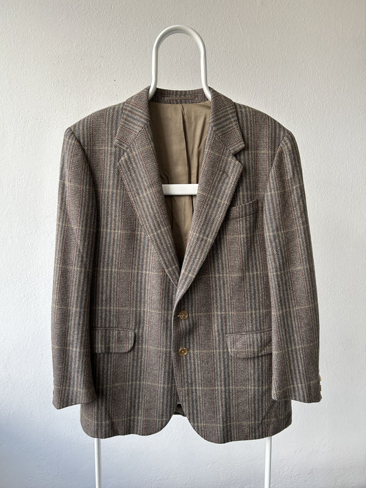 Vintage handmade checkered cashmere blazer