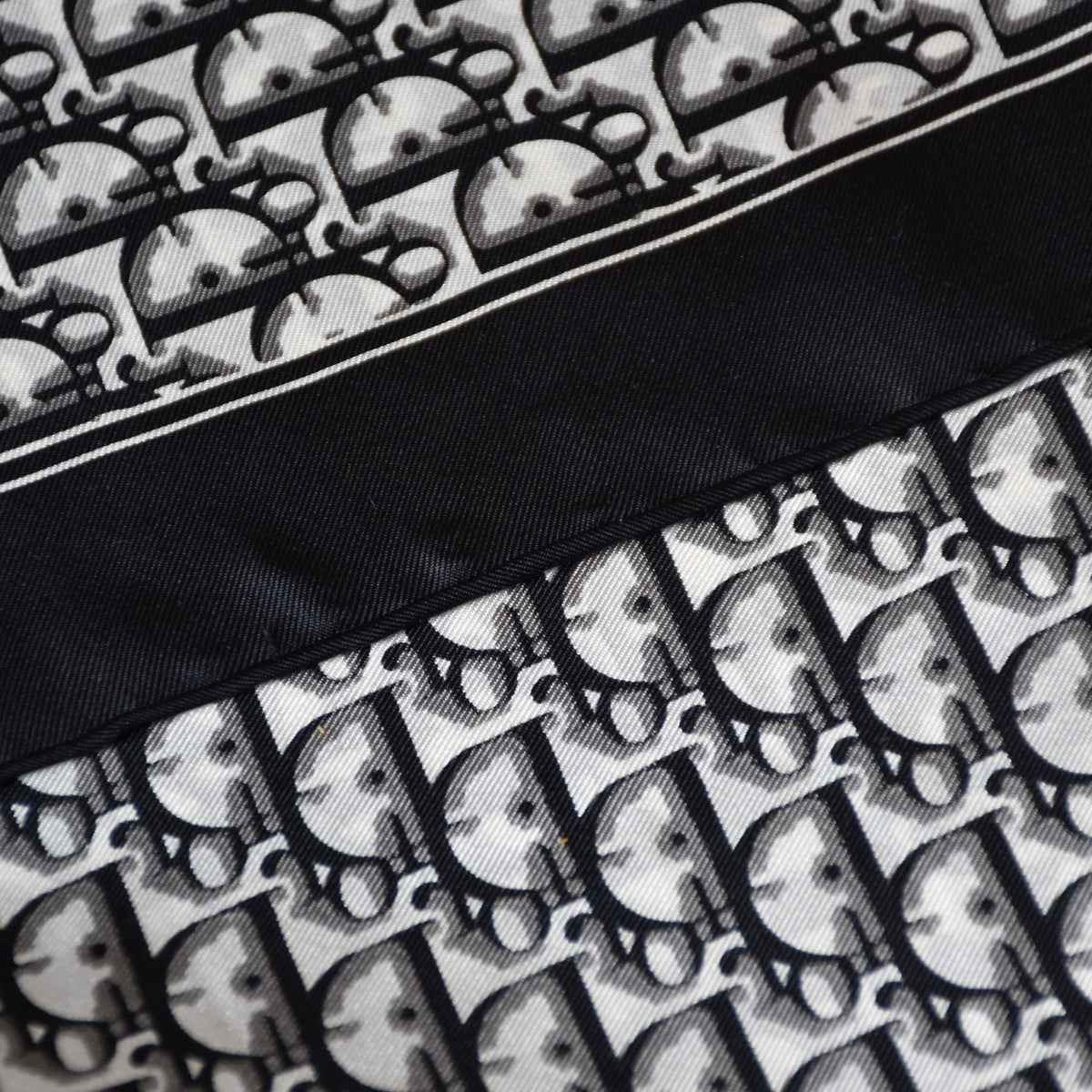 Vintage Dior trotter silk scarf black