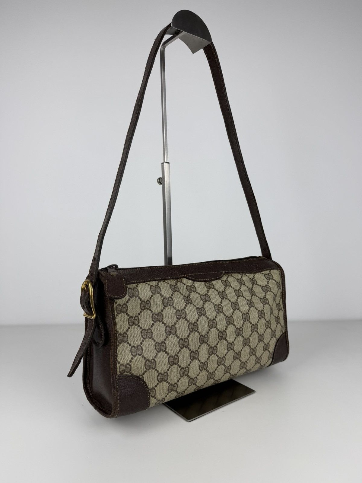 Vintage 70s Gucci monogram shoulder bag