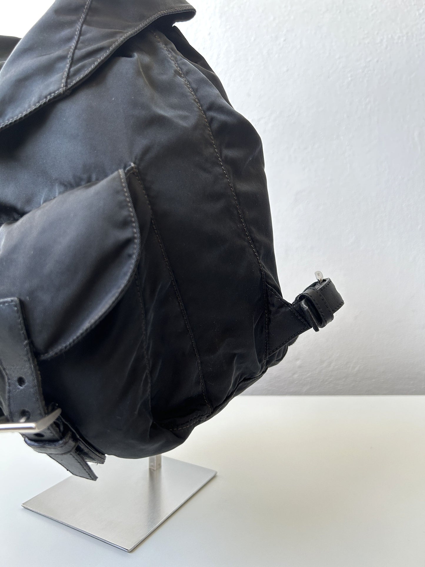 Prada nylon triangle logo cargo backpack