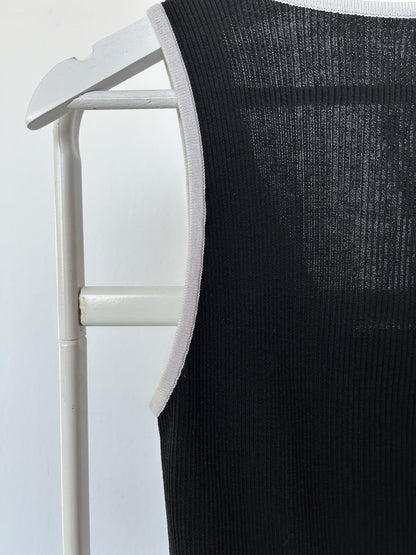 SS1995 Chanel double breasted button up tank top
